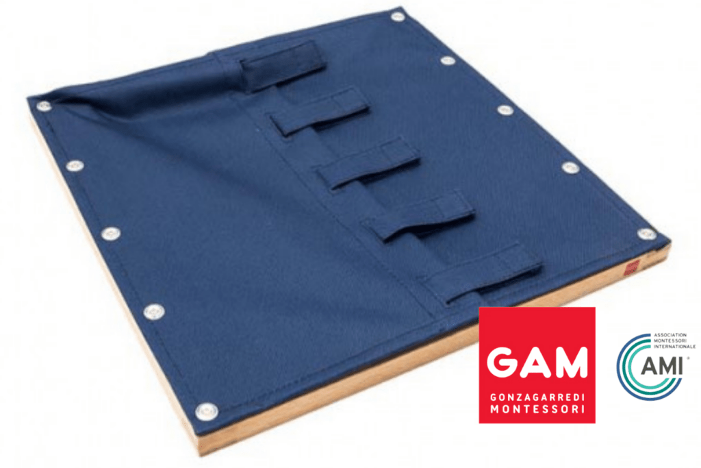 Montessori Practical Life Material, Casa Dressing Frames, Primary Dressing Frames, Aid for development of independence, aid for development of coordination, aid for development of concentration, GAM Montessori material, AMI approved, The Montessori Room, Toronto, Ontario.