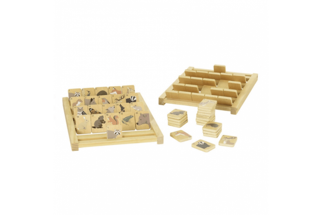 Egmont Toys 511153 - WHO AM I?, wooden guess who game, wooden guess who animal game, games for three year olds, games for four year olds, board games for five year olds, Toronto, Canada