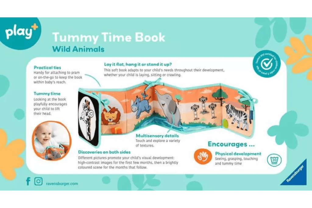Wild Animals Tummy Time Book