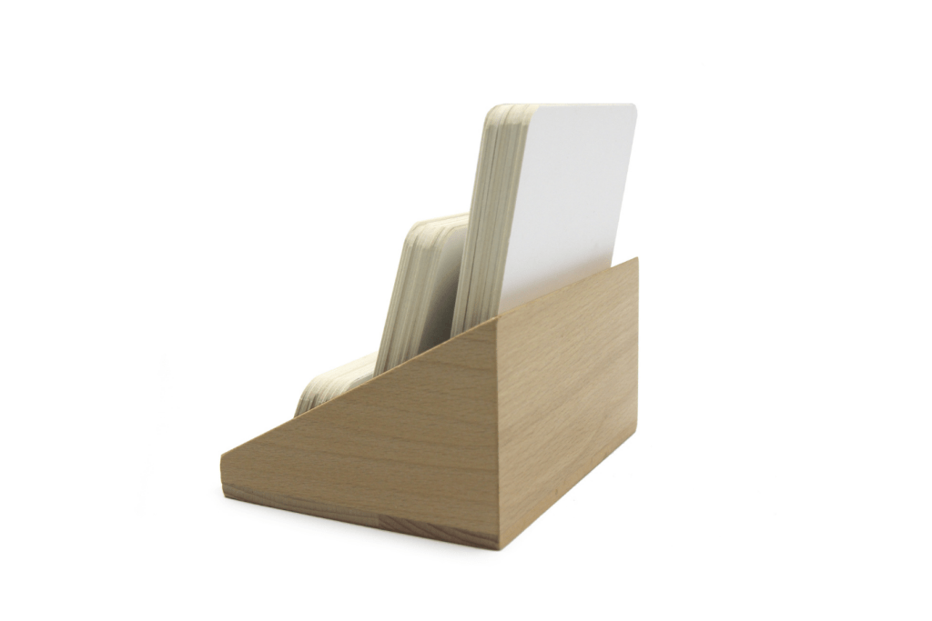 Wooden 3-Part Cards Holder