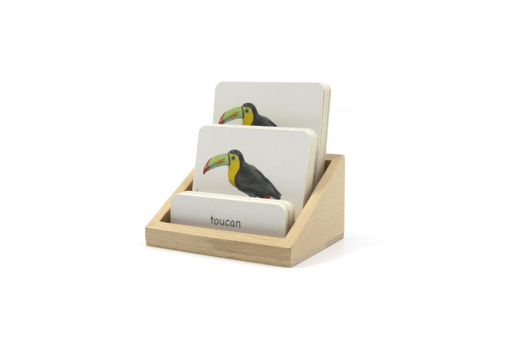 Wooden 3-Part Cards Holder