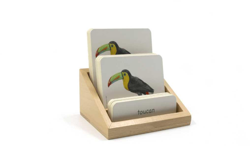 Wooden 3-Part Cards Holder