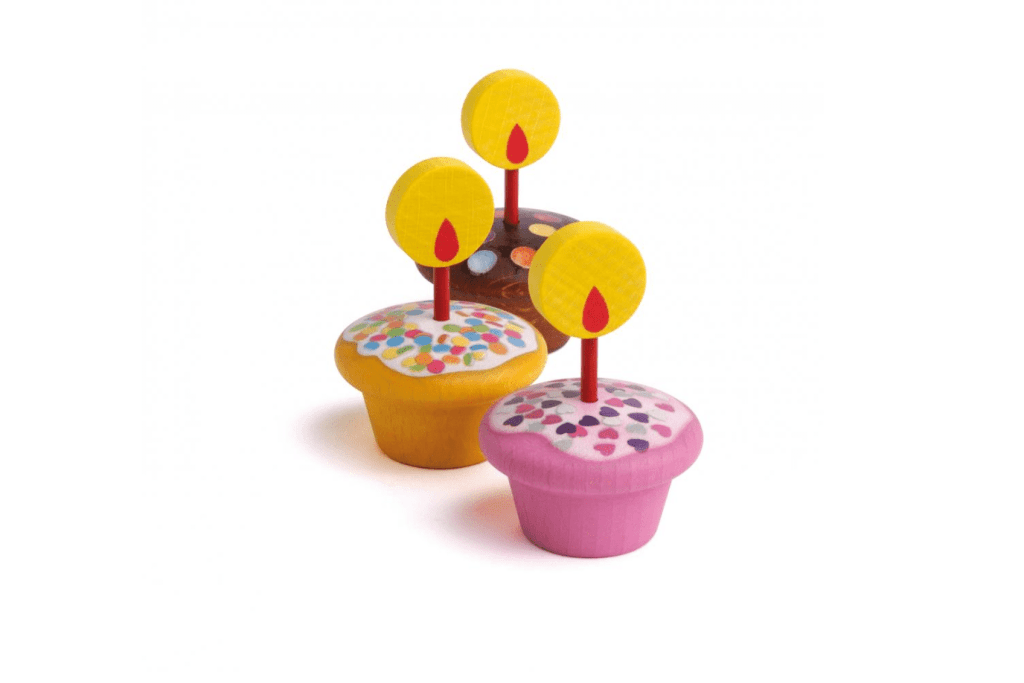 Wooden Birthday Cupcakes