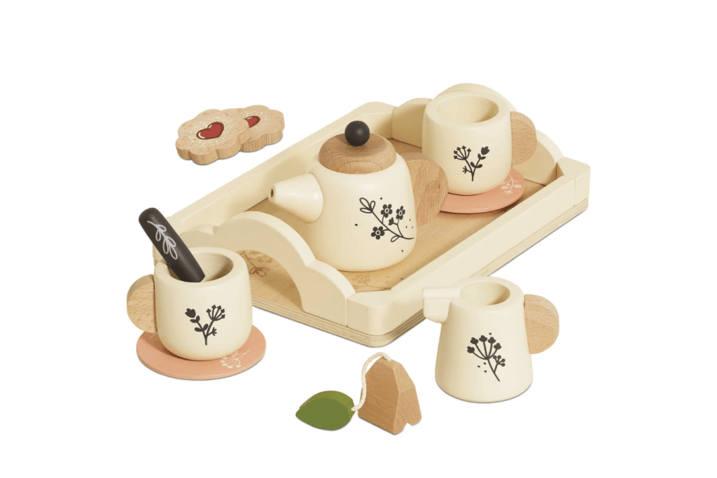 Wooden Tea Set &amp; Tray, Le Toy Van, children&#39;s tea set, imaginative play, tea parties, pretend play toys, The Montessori Room, Toronto, Ontario, Canada. 