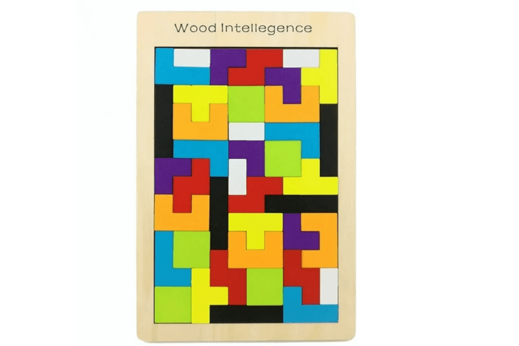 wooden tetris puzzle, wood intelligence, Coogam Wooden Blocks Puzzle Brain Teasers Toy Tangram Jigsaw Intelligence Colorful 3D Russian Blocks Game STEM Montessori Educational Gift for Kids (40 Pcs), Toronto, Canada
