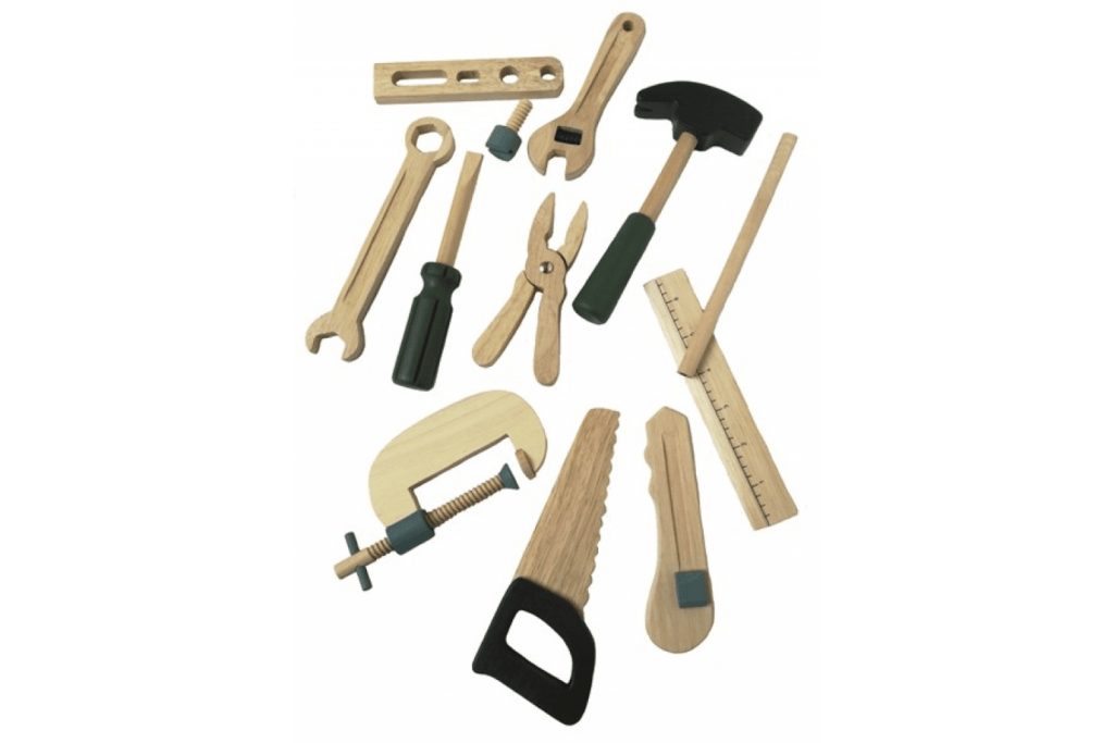 Wooden Tool Box and Tools