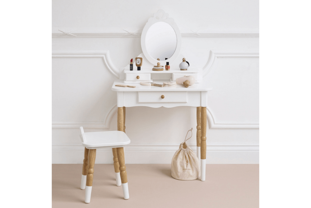 Wooden Vanity Table & Stool