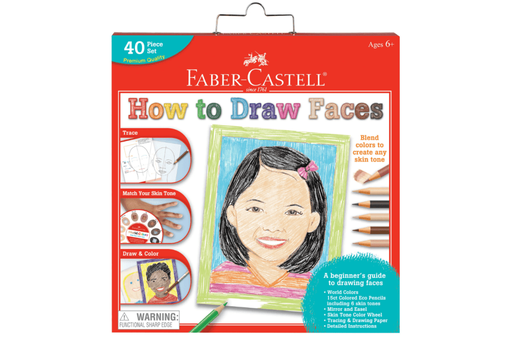 World Colours - How to Draw Faces, Faber-Castell, drawing kits for children, learn how to draw faces, portraiture, introduction to drawing, The Montessori Room, Toronto, Ontario, Canada. 