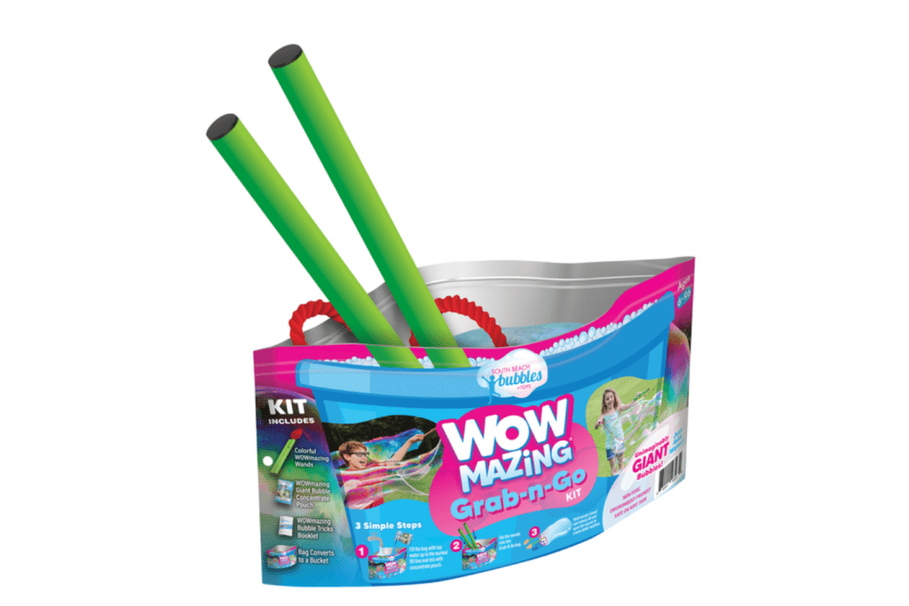 WOWmazing Grab-n-Go Giant Bubble Kit, South Beach Bubbles, camping games, outdoor school games, birthday party games, The Montessori Room, Toronto, Ontario, Canada. 