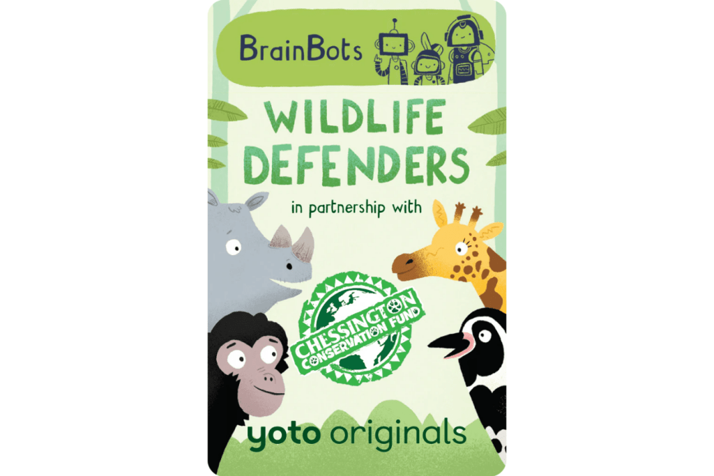 Yoto Card: BrainBots: Wildlife Defenders, yoto cards for 6 to 10 year olds, 
yoto player, yoto cards Toronto, yoto cards in store, yoto cards GTA, The Montessori Room, Toronto, Ontario, Canada. 
