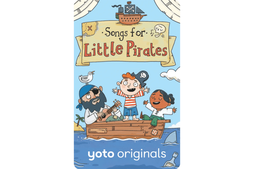 Yoto Card: Songs for Little Pirates, Yoto cards, Yoto Player, Yoto Mini, Yoto cards Toronto, Yoto cards in store, The Montessori Room, Toronto, Ontario, Canada. 