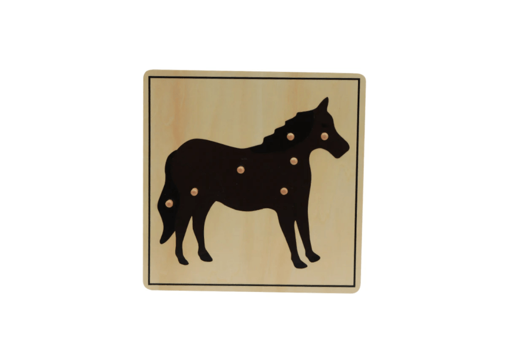 Zoology Puzzle - Parts of the Horse, Montessori classroom materials, Casa Biology materials, budget-friendly Montessori materials, The Montessori Room, Toronto, Ontario, Canada. 