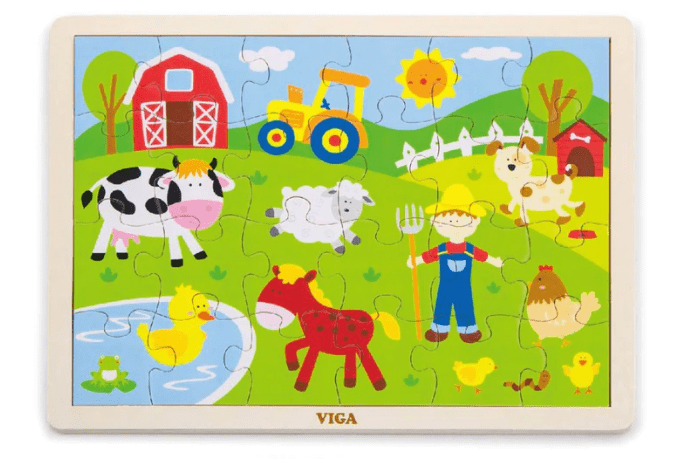 Farm Puzzle, Safari Puzzle, Winter Puzzle, Viga, Viga puzzles, 24 piece puzzles, puzzles for 2 year olds, puzzles for 3 year olds, beginner puzzles, wooden puzzles, educational toys, educational puzzles, The Montessori Room, Toronto, Ontario, Canada