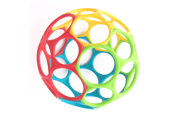 Oball - The Montessori Room, Toronto, Ontario, Canada, 4" Oball, Bright Starts, gripping ball, grasping ball, infant ball, toddler ball, baby ball, fine motor toys, best gifts for infants, best gifts for 1 year old, best baby registry gifts, baby registry ideas, sensory toys for baby, toys that encourage baby to move, gross motor toys, colourful toys