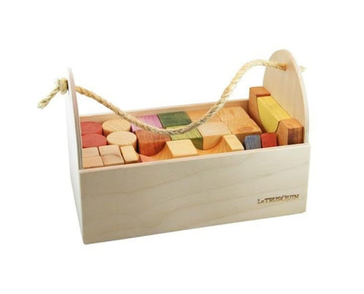 Wooden Blocks Set - The Montessori Room Le Trusquin Boutique Made in Quebec, Made in Canada, wooden blocks, building toys, construction toys, first blocks set, toddler blocks, Toronto, Ontario, Canada