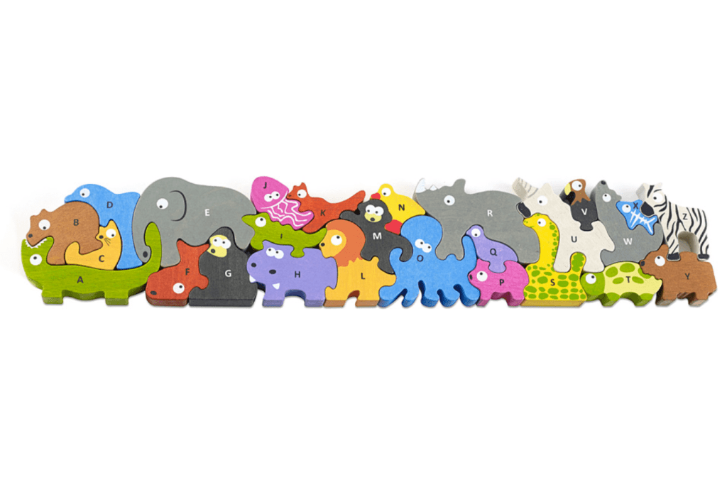 Animal Parade A to Z Puzzle, puzzles for kids, alphabet puzzles, letter recognition puzzles, educational toys, animal puzzle, letter puzzles, wooden puzzles, wooden alphabet puzzles, best puzzles for 5 year olds