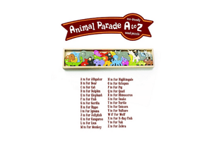 Animal Parade A to Z Puzzle, puzzles for kids, alphabet puzzles, letter recognition puzzles, educational toys, animal puzzle, letter puzzles