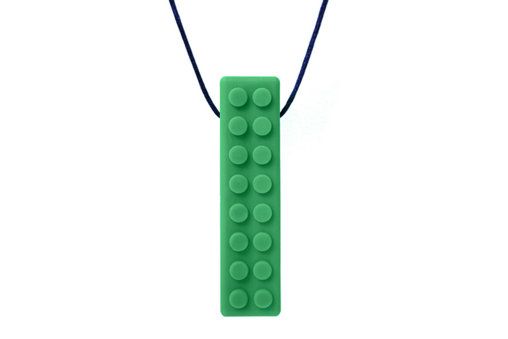 ARK's Brick Stick® Textured Chew Necklace, various colours and toughness levels, oral fidget, self-regulation tools, oral motor therapy tools, Chewlery, 5 years and up, The Montessori Room, Toronto, Ontario, Canada.