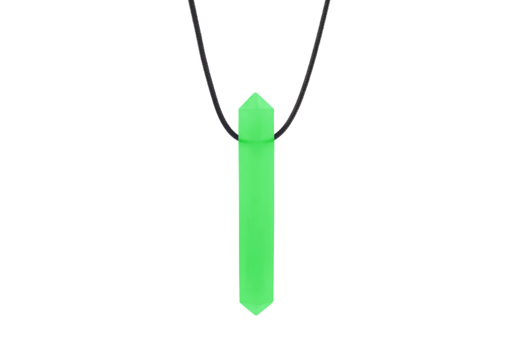 ARK's Krypto-Bite® Chewable Gem Necklace, various colours and toughness levels, oral fidget, self-regulation tools, oral motor therapy tools, Chewlery, 5 years and up, The Montessori Room, Toronto, Ontario, Canada.