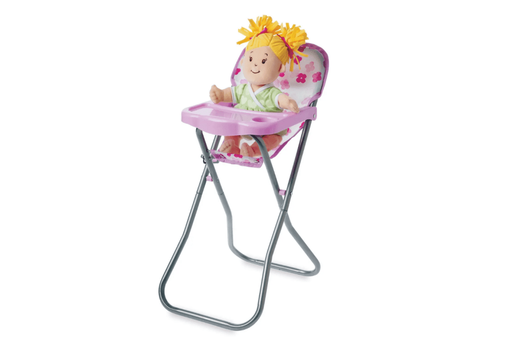 Baby Stella Blissful Blooms High Chair, 12 months and up, baby doll accessories, Baby Stella Doll accessories, award-winning Baby Stella collection, Manhattan Toys, The Montessori Room, Toronto, Ontario, Canada. 