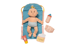 Baby Stella Collection Diaper Bag Set, baby stella accessories, wee baby stella accessories, Manhattan Toys, baby dolls for toddlers, plush dolls for toddlers, The Montessori Room, Toronto, Ontario, Canada. 