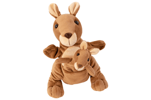 MOM & BABY HANDPUPPET “KANGA & JUJU” – BELEDUC, kangaroo puppet, joey puppet, kangaroo puppet for kids, hand puppets for kids, Toronto, canada, puppets for kids