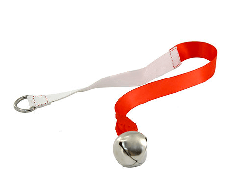 Bell on a string, ribbon, Montessori infant materials, Toronto, Canada
