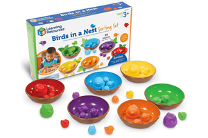 Learning Resources, Birds in a Nest Sorting Set, Montessori activities for a 3 year old, Montessori activities for a 2 year old, activities to learn colours, activities to practice counting, Toronto, Canada