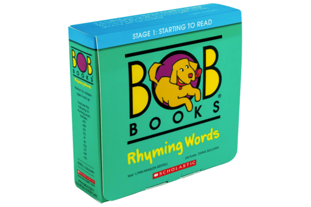 Bob Books: Rhyming Words, books for 3 to 6, books that teach children to read, learning to read with phonics, two and three letter words, best books for learning how to read, Stage 1 starting to read, best selling books that teach children how to read, the Montessori Room, Toronto, Ontario, Canada, Stage 1: Learning to Read