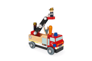 Janod Brico'Kids Wooden Fire Truck, DIY Fire truck for kids, DIY Fire Truck Brico'kids, Toronto, Canada, building toys for kids, toddlers 