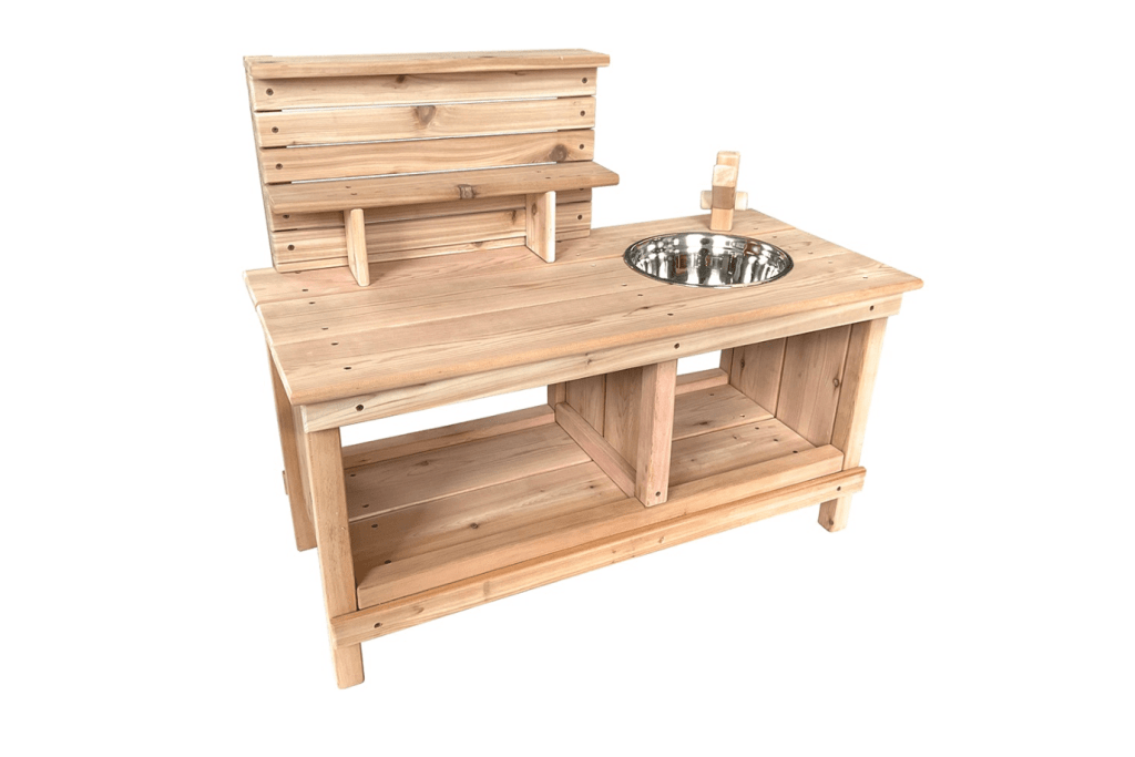 Cedar Play Kitchen with Shelf (2 Heights Available) - Made in Canada