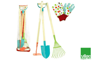Children's Garden Tool Set (Rake, Hoe, Shovel, and Gloves) - Damaged storage bag