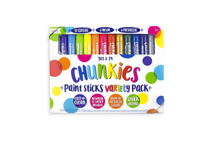 Chunkies Paint Sticks Variety Pack (Set of 24) - The Montessori Room, OOLY, Ooly art supplies, Ooly paint sticks, best paint sticks, children's art supplies, best art supplies for kids, window paints, easy to clean paints, mess free paints, toddler paints, quick dry paints, no brush or water needed, best art supplies for kids, Toronto, Ontario, Canada