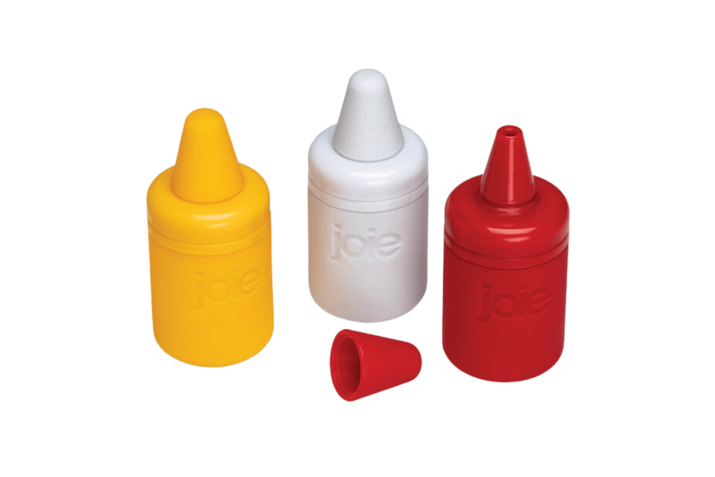 Joie, Condiment Mini Squeeze Bottles with Nozzle Caps, Non-Stick Silicone, Set of 3,Toronto, Canada
