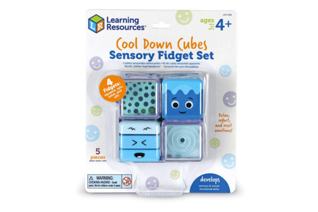 Cool Down Cubes Sensory Fidget Set, Learning Resources, 4 years and up, fidget toys for kids, best fidget toys for preschoolers, The Montessori Room, Toronto, Ontario, Canada. 