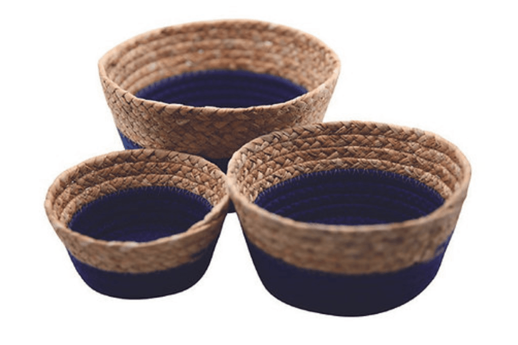 Cotton rope basket, montessori basket, Montessori shelf baskets, baskets to put on a Montessori shelf, Montessori organization, how to organize Montessori toys, how to set up Montessori shelf, Toronto, Canada, MVITA baskets, baskets from The Montessori Room