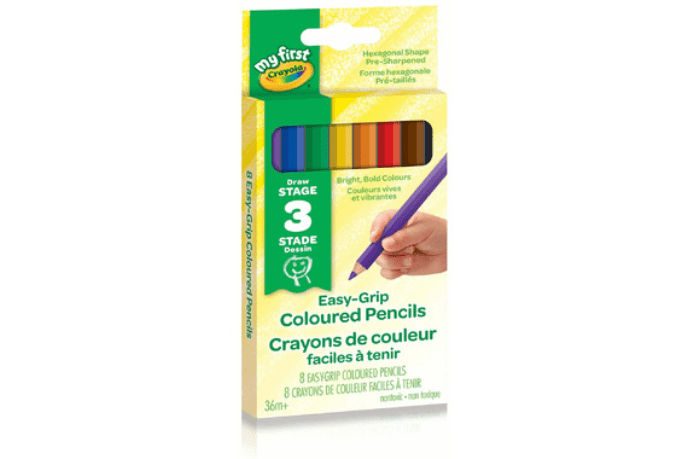 Crayola My First Jumbo Easy-Grip Coloured Pencils, Crayola, coloured pencils, jumbo, easy to grip, first coloured pencils, toddler art supplies, toddler crayons, stage 3 pencils, creative play, imaginative play, arts and crafts, The Montessori Room, Toronto, Ontario, Canada