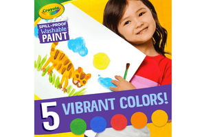 Crayola Spill Proof Washable Paint Kit, art materials for kids, craft materials for kids, washable paint for kids, creativity, open-ended play, no mess crafts, colour exploration, chromatic sense, non toxic paints, The Montessori Room, Toronto, Ontario, Canada. 