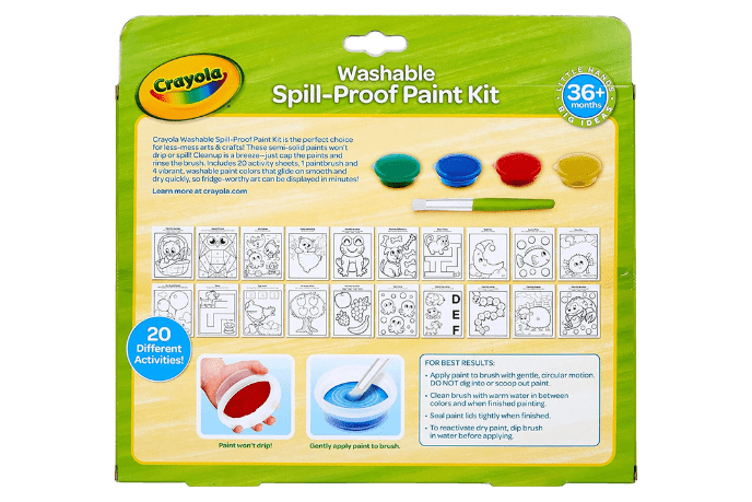 Crayola Spill Proof Washable Paint Kit I The Montessori Room