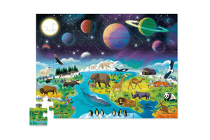 Crocodile Creek 48 PIECE ABOVE & BELOW/EARTH & SPACE (76006), space puzzle for children, science puzzle for kids, fun puzzles for kids, winter activities for children, tabletop puzzles for kids, animal puzzles for kids, earth puzzles, best puzzles for a 4 year old, best puzzles for a 5 year old, best puzzles for a 6 year old