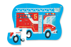 Crocodile Creek Mini Puzzle - Fire Truck, The Montessori Room, Toronto, Ontario, Canada, jigsaw puzzles for toddlers, toddler puzzles, puzzles for fire truck lovers, fire truck puzzle, easy puzzles for kids, best first puzzle, perfect gift for 2 year old, best gift for 3 year old.