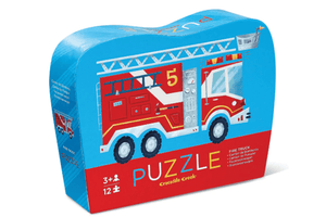 Crocodile Creek Mini Puzzle - Fire Truck, The Montessori Room, Toronto, Ontario, Canada, jigsaw puzzles for toddlers, toddler puzzles, puzzles for fire truck lovers, fire truck puzzle, easy puzzles for kids, best first puzzle, perfect gift for 2 year old, best gift for 3 year old.