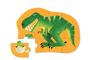 Crocodile Creek Mini Puzzle - Just Hatched Dinosaur, The Montessori Room, Toronto, Ontario, Canada, jigsaw puzzles for toddlers, first jigsaw puzzle, 12 piece puzzle, sturdy puzzles, dinosaur puzzles for toddlers.