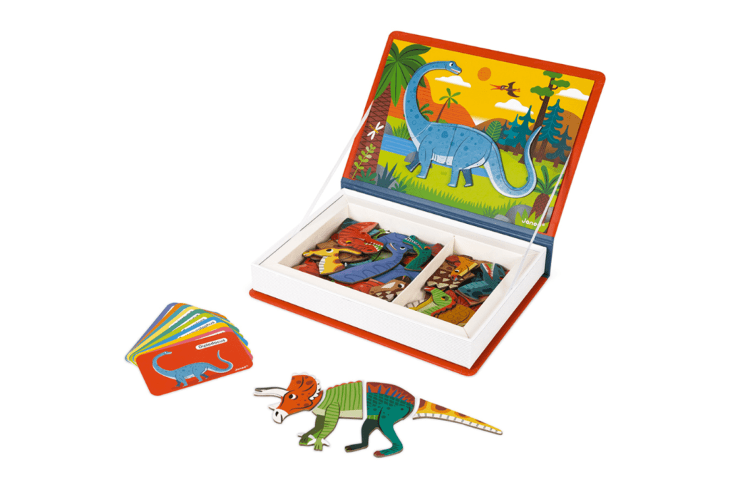 Dinosaurs Magneti&#39;book, travel toys, magnetic toys for children, toddlers, best toys for in the car, best toys for on a plane, Montessori Toronto, Canada, Montessori toys