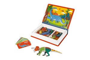 Dinosaurs Magneti'book, travel toys, magnetic toys for children, toddlers, best toys for in the car, best toys for on a plane, Montessori Toronto, Canada, Montessori toys