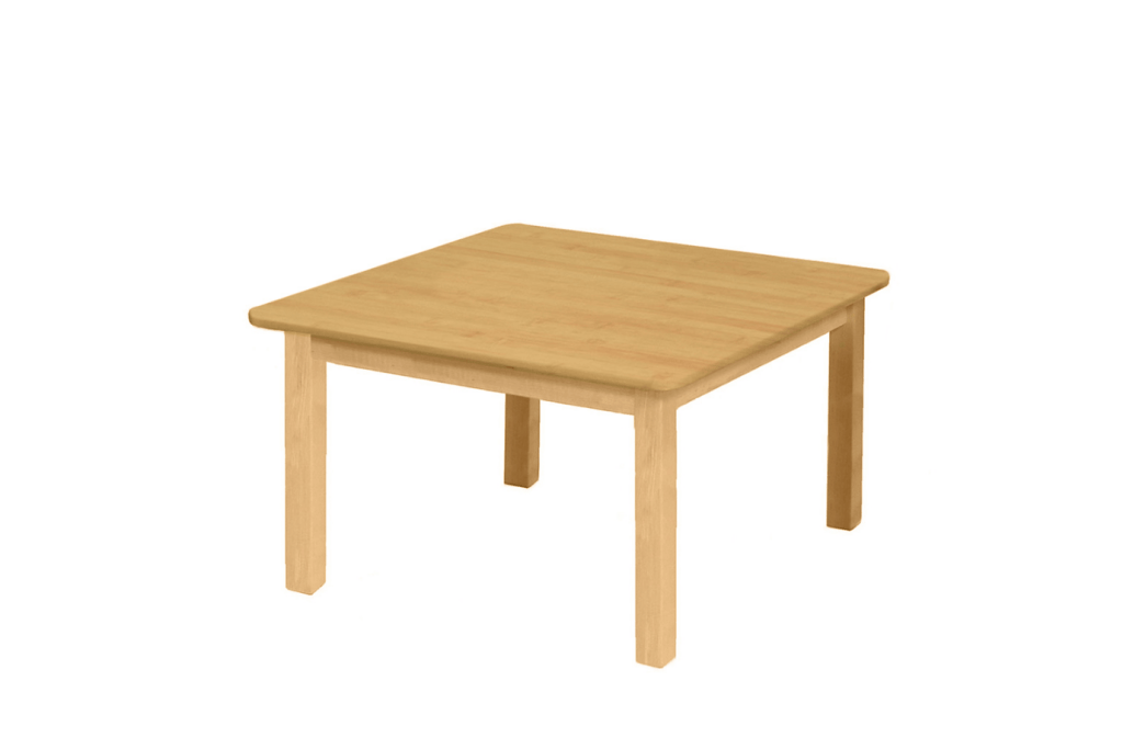 J.B. Poitras Square Classroom Table, multiple heights available, solid wood tables, durable classroom tables, Montessori furniture, Daycare/Child Care Centre furniture, Preschool furniture, Kindergarten furniture, Elementary furniture, The Montessori Room, Toronto, Ontario, Canada, Made in Canada.
