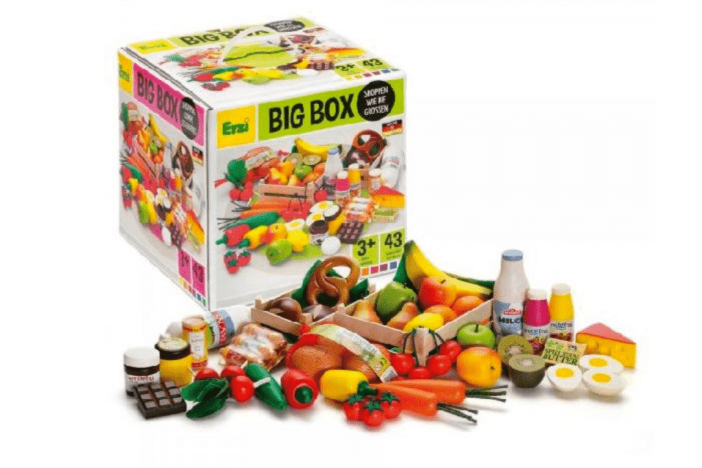 Assortment Big Box By ERZI, pretend food, pretend wooden food, Erzi food, pretend wooden vegetables, produce, fruit, made in germany, toys made in germany, Toronto, Canada