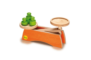 Erzi Play Scale - The Montessori Room, Toronto, Ontario, Canada, Montessori materials, Montessori toys, science toys, toys that teach about weight, wooden toys, play scale, wooden scale, math toys, measurement toys, educational toys, educational tools