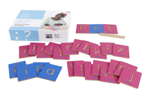 Feel the Letter, The Montessori Room, Toronto, Ontario, tools for learning the alphabet, tools for learning to write, letter formation, sandpaper letters, tracing the alphabet, Montessori letter work