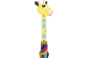 Flip Flap Giraffe Umbrella - The Montessori Room, Toronto, Ontario, Canada, children's umbrella, animal umbrella, best umbrella for kids, spring toys, summer toys, best gift for 3 year old, 4 year old, 5 year old, colourful umbrella